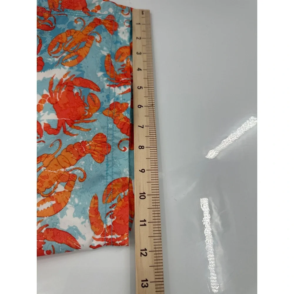 Red Camel Mens Blue Lobster Crab Print Board Shorts Swim Trunks Size 40 Orange